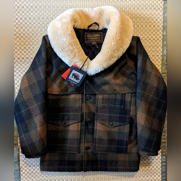 NWT Filson Lined Mackinaw Wool Packer Coat Loden Heather Men's Size Medium